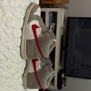 Nike Dunk High with Red and Gray Accents